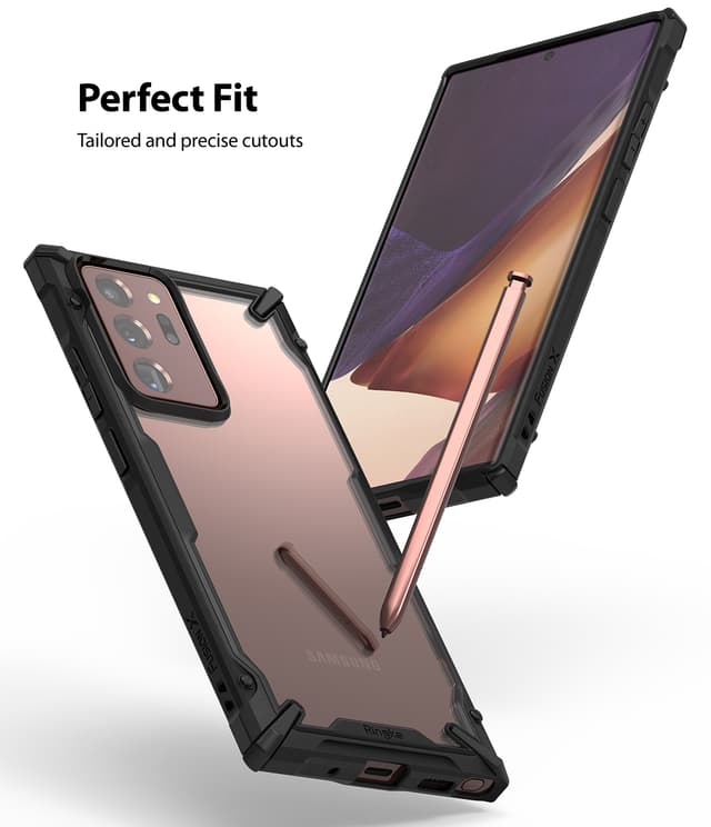 Ringke Cover for Samsung Galaxy Note 20 Ultra Case Hard Fusion-X Ergonomic Transparent Shock Absorption TPU Bumper [ Designed Case for Galaxy Note 20 Ultra ] - Black - Black