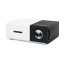 Wownect Mini Home Theater Projector YG-300 LCD LED Projector 400-600 Lumens Support 1080P with 1300mAH Battery In-Built Portable Home Cinema Projector - White, Black - Black, White