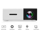 Wownect Mini Home Theater Projector YG-300 LCD LED Projector 400-600 Lumens Support 1080P with 1300mAH Battery In-Built Portable Home Cinema Projector - White, Black - Black, White