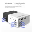 Wownect Mini Home Theater Projector YG-300 LCD LED Projector 400-600 Lumens Support 1080P with 1300mAH Battery In-Built Portable Home Cinema Projector - White, Black - Black, White