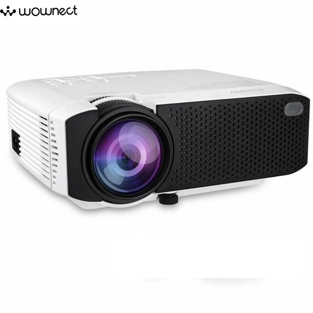 Wownect Mini LED Portable Projector With 2500Lumens HD 1080p Supported (35 - 150 inch Screen Size) Home Theater Projector HD 3D Projector Miracast Wireless Mobile Mirroring - E400 Sync - White - SW1hZ2U6MTMzMzkx