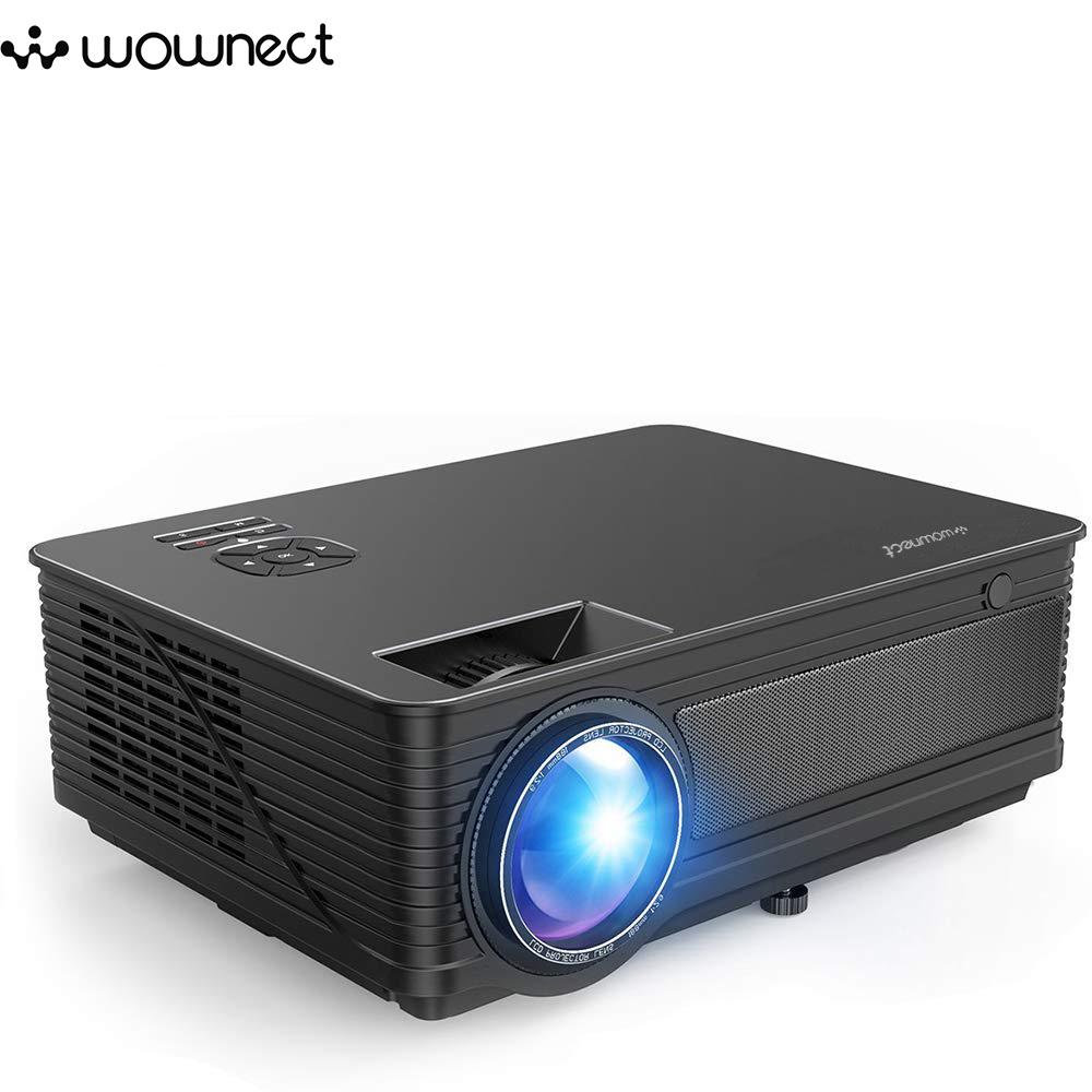 Wownect M5 4000 Lumens Home Theater Projector 3D Display HD Projector With AV, VGA, USB, HDMI - Black - Black