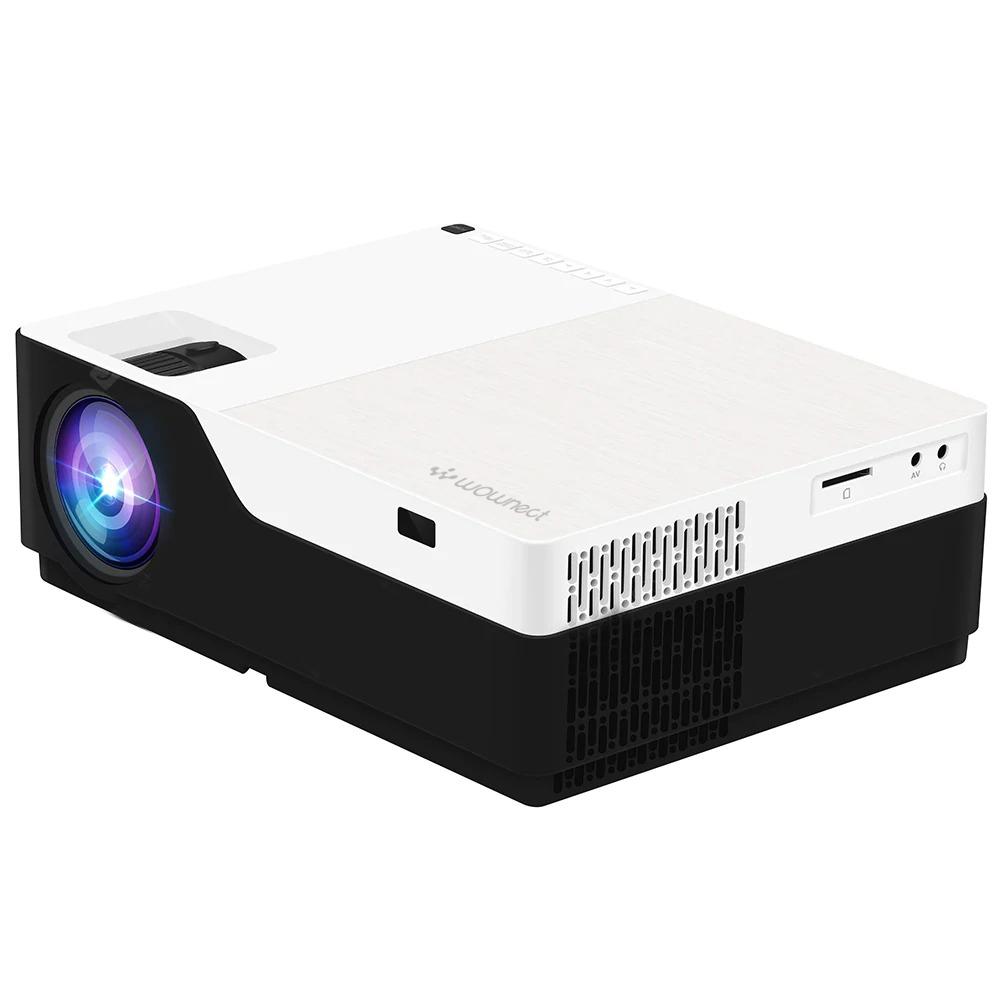 Wownect 1080 Full HD LED Projector, 5500 Lumens, Keystone Correction, Screen Size of 46â€-300â€ [ Mobile Mirroring Via HDMI Cable ] [ Perfect for Office Presentation or Home Theater Projector ] - M18 - White