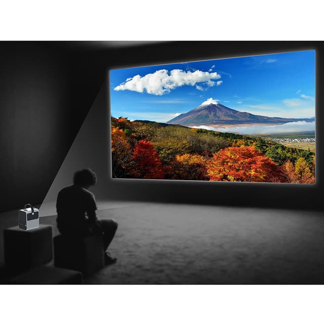بروجكتر مع شاشة عرض Wownect Portable Home Cinema LED Projector