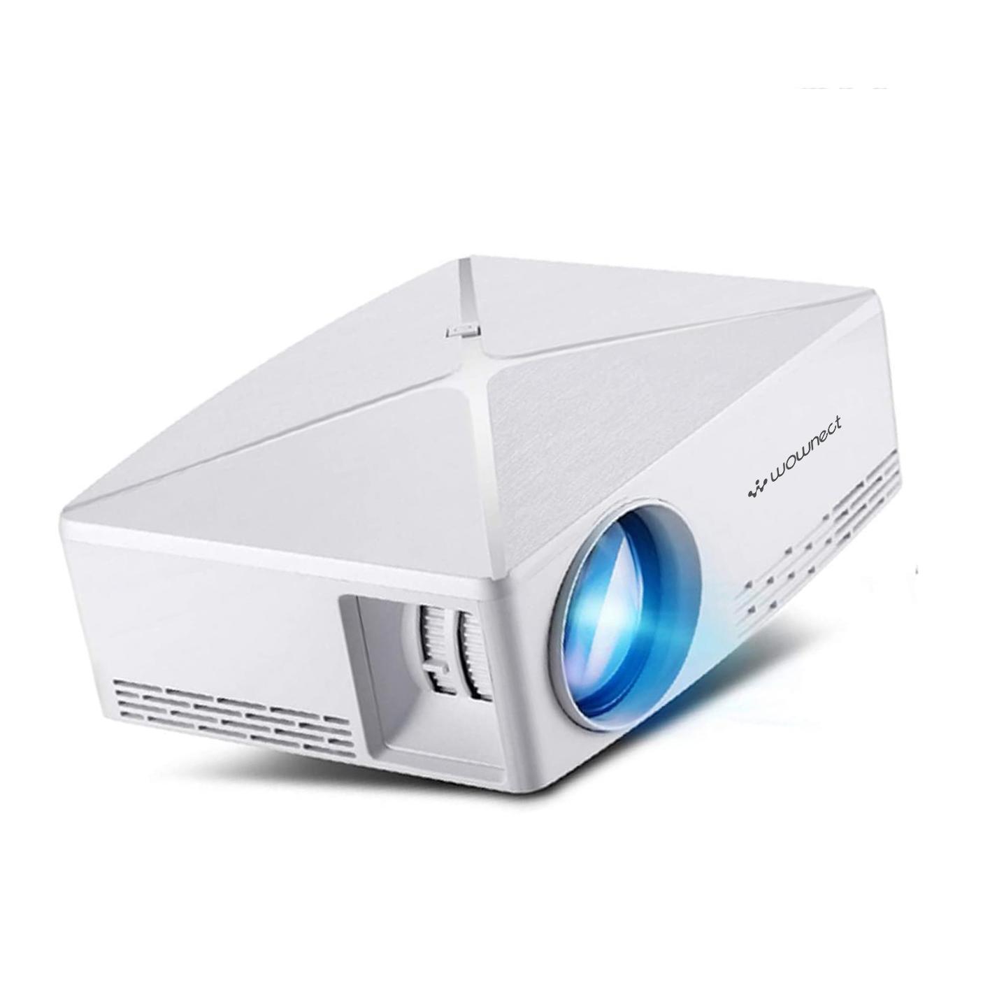 Wownect C80 Home Theatre Projector 4K LED 2200Lumens Portable HD Gaming Projector 1280x720 [ Perfect for Home Cinema Entertainment ] [Image Size: 30 - 120 inch] - White - White