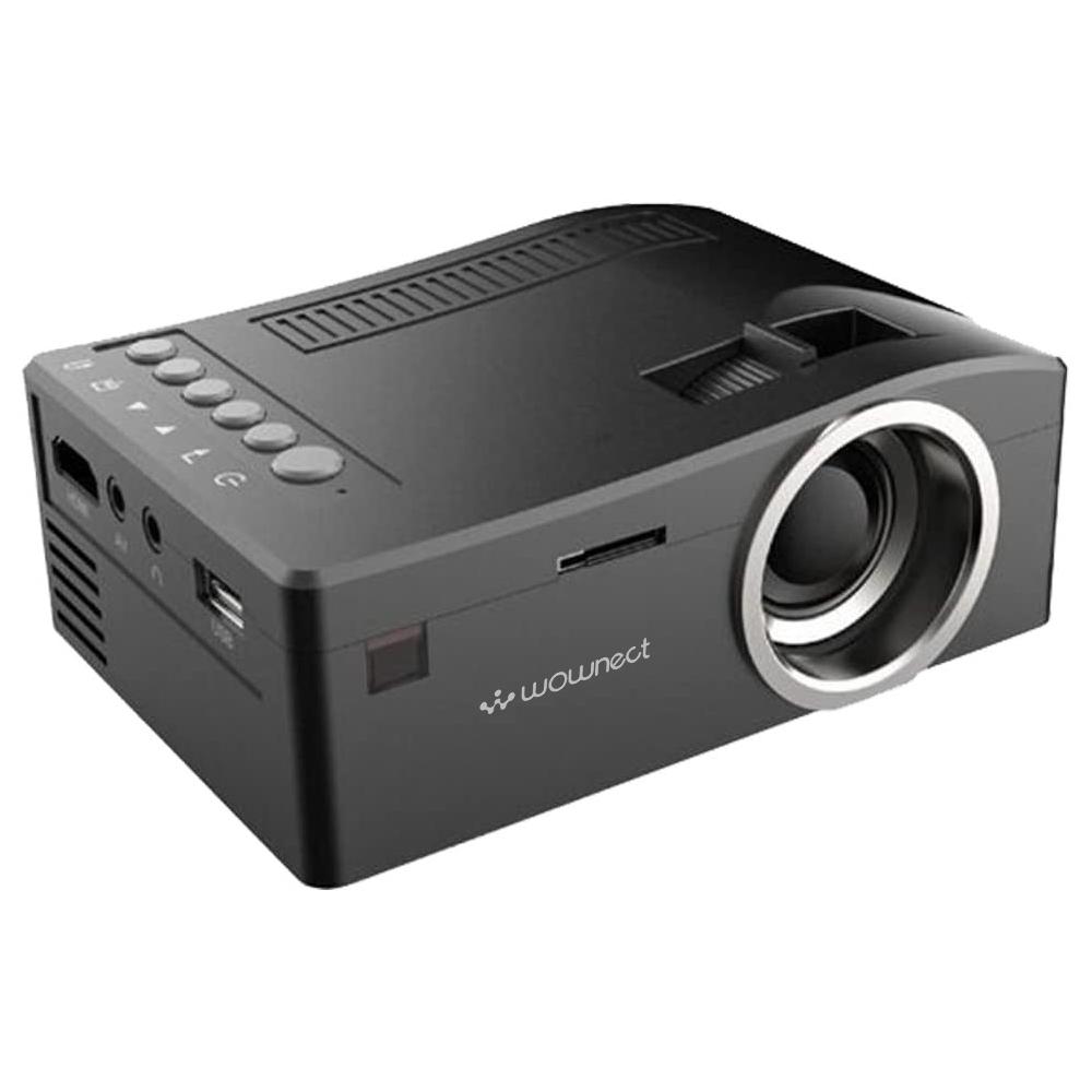 Wownect UC18 Multimedia Mini Portable Projector for Home Cinema Entertainment, Kids Education Projector, HD LED Gaming Projector [Support USB TV VGA SD AV] - Black - Black