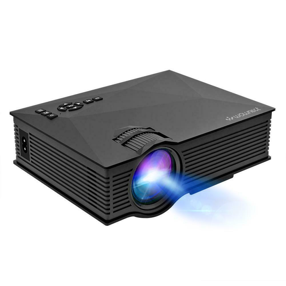 Wownect Upgraded UC68 Multimedia Home Theater Projector 1800 Lumens 80ANSI HD 1080P Projector with Airplay Miracast [ Wireless Mobile Projection ] [ HDMI USB SD AV VGA DLAN ] - Black