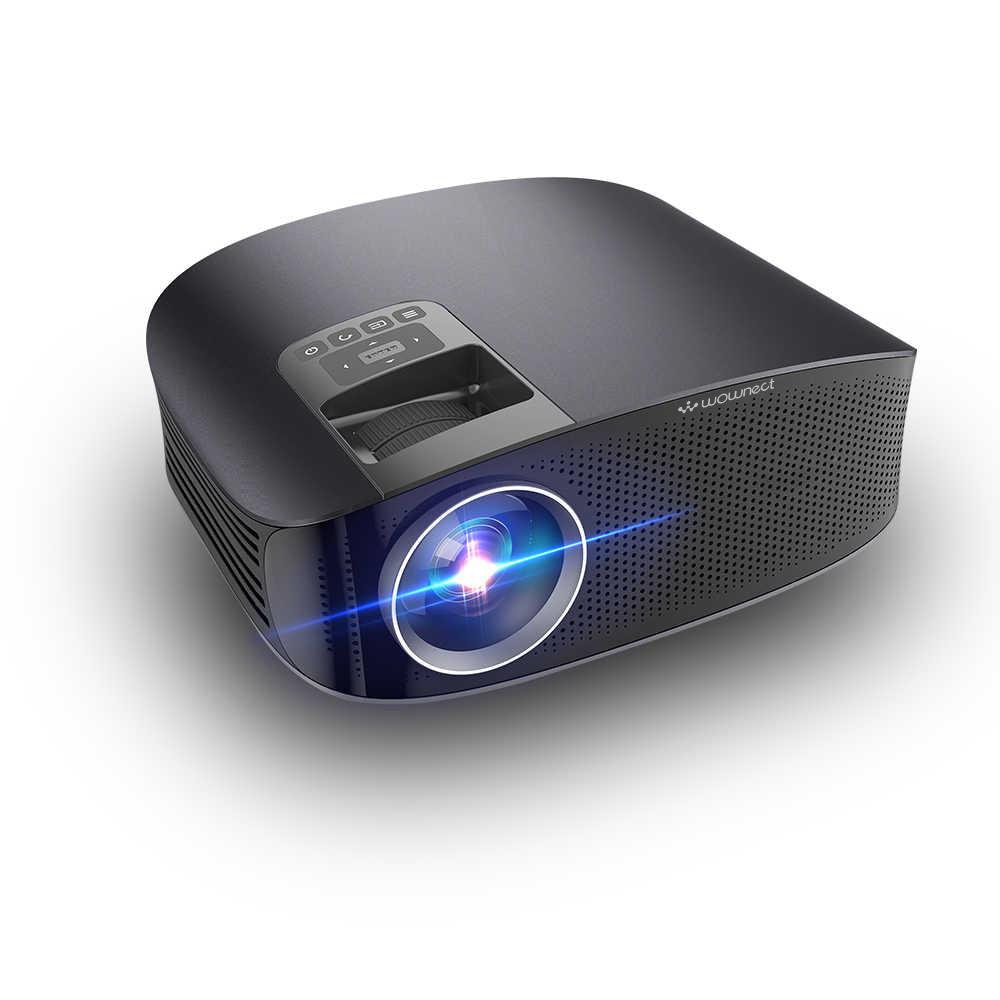 Wownect YG600 Wired Sync Multi-screen Upgraded Home Theatre Projector HD 1080P, 2000 Lumens Screen Size Upto 40-200inch, Built-in Speaker 3D Projector For Gaming, Cinema [Wired Mobile Screening] - Black