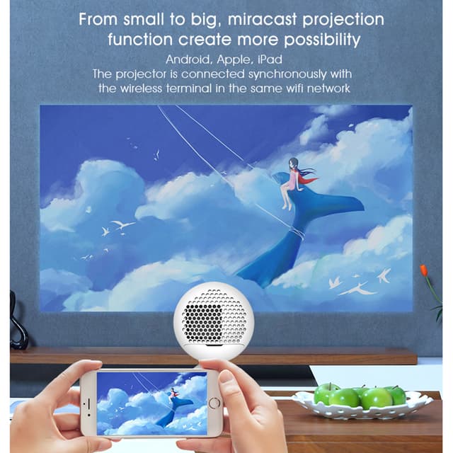 بروجكتر صغير 800 شمعة Wownect Mini Projector LED