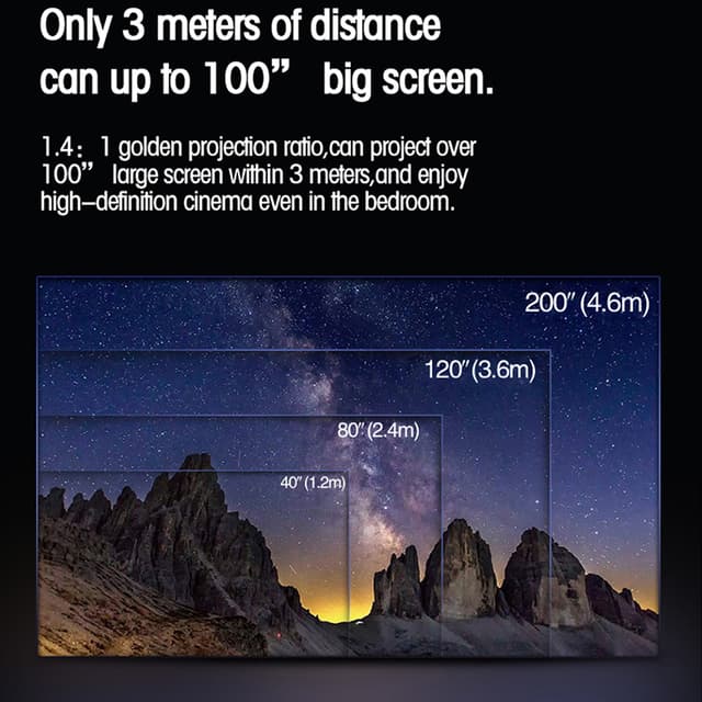 بروجكتر منزلي أندرويد وونكت 4500 لومن 200 بوصة Wownect Home Smart Android LED Projector 1080P