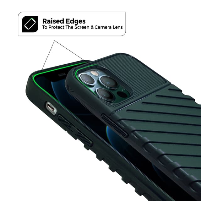 O Ozone Cover Compatible with iPhone 12 Pro / iPhone 12 Case, Rugged TPU Series Slim Ultra-Thin Lightweight Flexible Tough Protective Cover [ Designed Case for iPhone 12 Pro / iPhone 12 ] - Green - Green