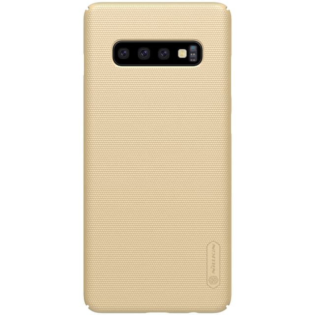 كفر موبايل Nillkin Samsung Galaxy S10 Plus Mobile Cover Super Frosted Hard Phone Case with Stand - Gold