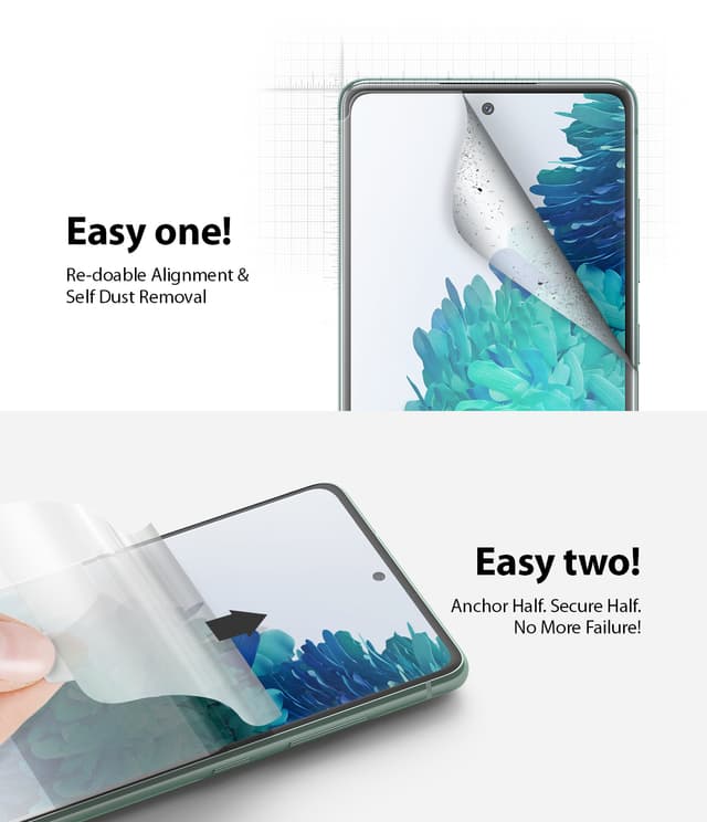 Ringke Dual Easy Wing Galaxy S20 FE Screen Protector Full Coverage (Pack of 2) Dual Easy Film Case Friendly Protective Film [ Designed for Screen Guard For Samsung Galaxy S20 FE ] - Clear