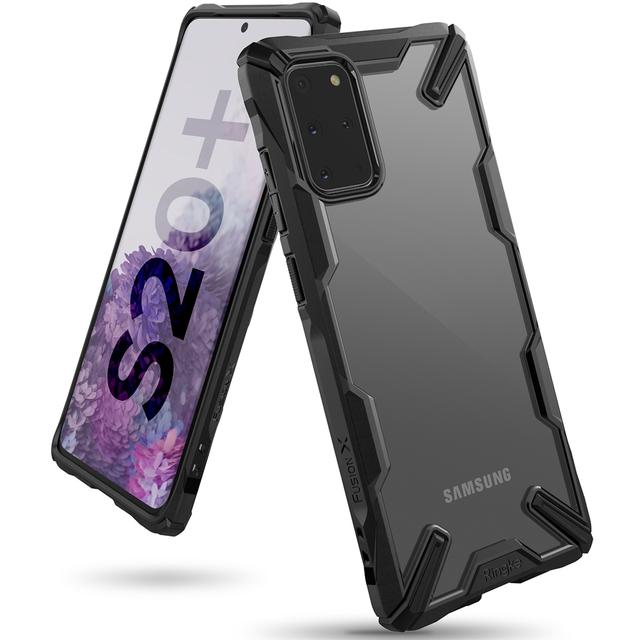 Ringke Case for Galaxy S20 Plus / S20+ Hard Back Cover Fusion-X Ergonomic Transparent Shock Absorption TPU Bumper ( Compatible with Samsung Galaxy S20 Plus / S20+ (5G) ) - Black - Black - SW1hZ2U6MTI5Nzkz