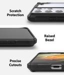 Ringke Compatible with Samsung Galaxy S21 Cover Hard Fusion-X Ergonomic Transparent Shock Absorption TPU Bumper [ Designed Case for Galaxy S21 ] - Black - Black - SW1hZ2U6MTI3NTY1
