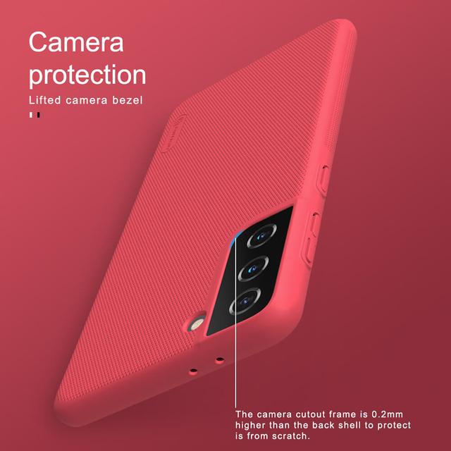 كفر موبايل Nillkin Cover Compatible with Samsung Galaxy S21 Plus Case Super Frosted Shield Hard Phone Cover [ Slim Fit ]  - Red - SW1hZ2U6MTIxOTY5