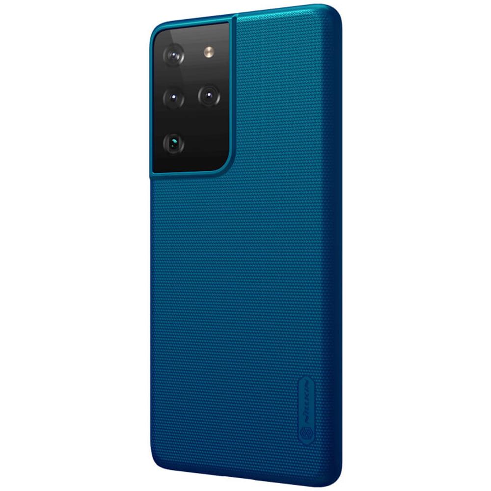 كفر موبايل Nillkin Cover Compatible with Samsung Galaxy S21 Ultra Case Super Frosted Shield Hard Phone Cover [ Slim Fit ]  - Blue