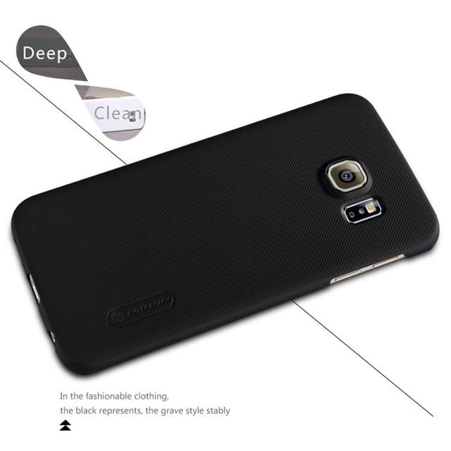 كفر موبايل Nillkin Cover Compatible with Samsumg Galaxy S6 Edge Case Super Frosted Shield Hard Phone Cover [ Slim Fit ] - Black - SW1hZ2U6MTIyMjY5