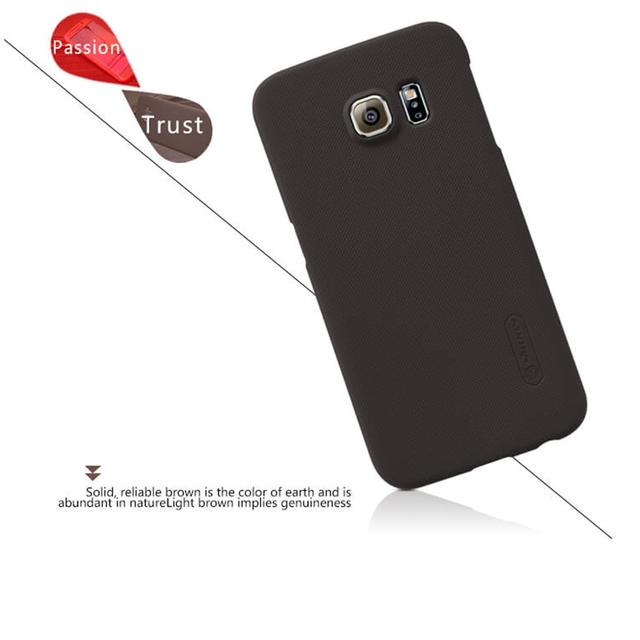 كفر موبايل Nillkin Cover Compatible with Samsumg Galaxy S6 Edge Case Super Frosted Shield Hard Phone Cover [ Slim Fit ] - Black - SW1hZ2U6MTIyMjcx