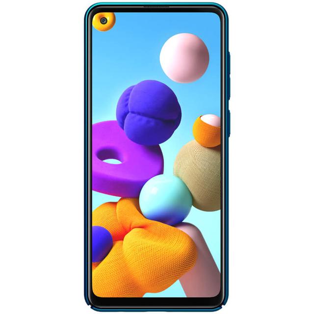 كفر موبايل Nillkin Cover Compatible with Samsung Galaxy A21s Case Super Frosted Shield Hard Phone Cover [ Slim Fit ]  - Blue - SW1hZ2U6MTIxNTY0