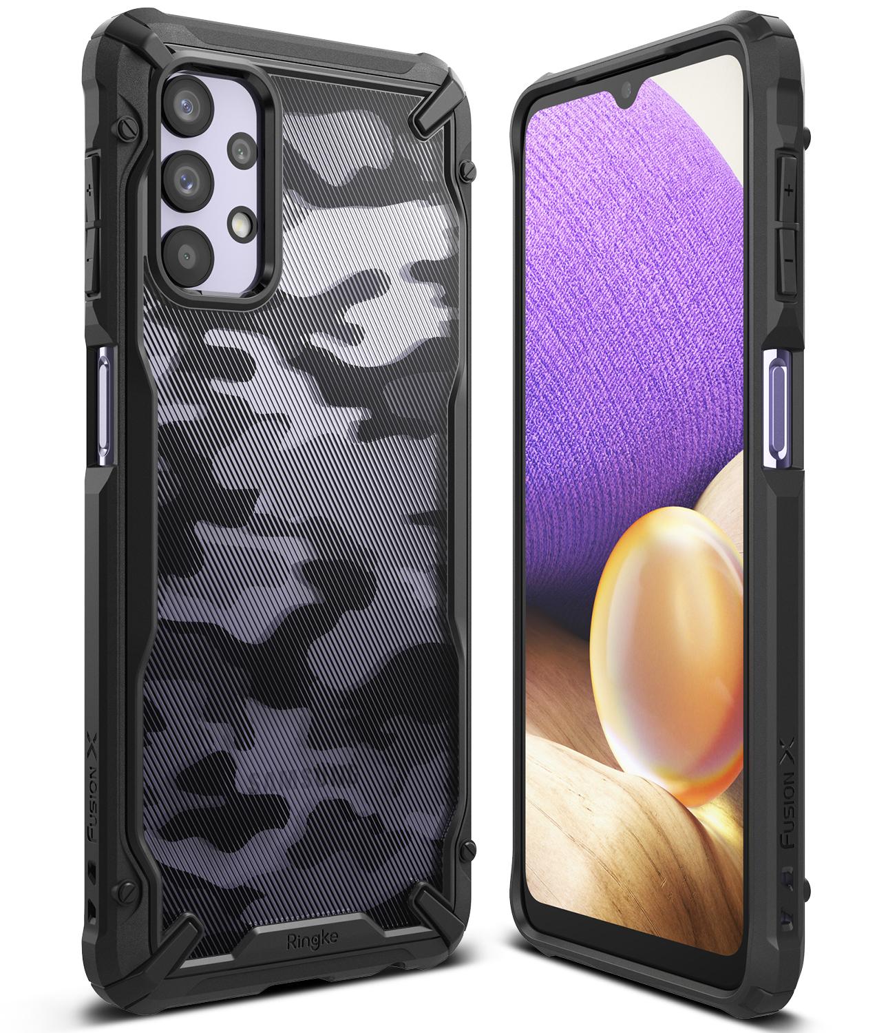 كفر حماية للموبايل Ringke Case Compatible with Samsung Galaxy A32- Camo Black