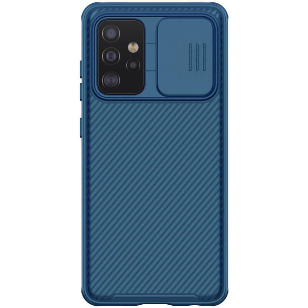 Nillkin Case Compatible with Galaxy A52 5G Cover, Hard CamShield with Camera Slide Protective Cover Drop Protection Cover [Built-in Lens Protector][ Designed Case for Samsung Galaxy A52 5G ] - Blue - Blue
