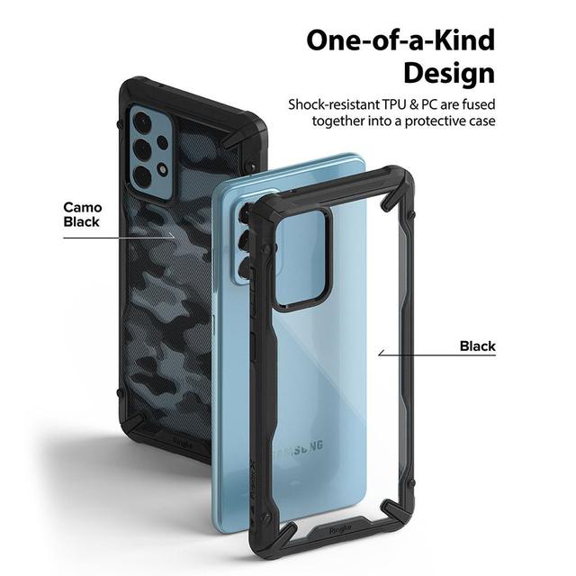 Ringke Case Compatible with Samsung Galaxy A52 5G Hard Fusion-X Ergonomic Transparent Shock Absorption TPU Bumper [ Designed Case for Galaxy A52 5G ] - Black - Black - SW1hZ2U6MTI3NDcx