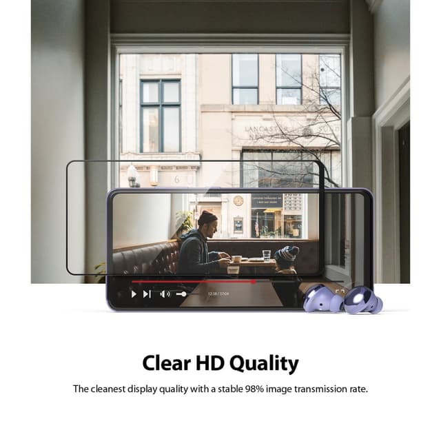 Ringke Compatible with Samsung Galaxy A72 Tempered Glass Screen Protector Invisible Defender Full Coverage Case Friendly Screen Guard for Galaxy A72 5G / 4G - Black - Black