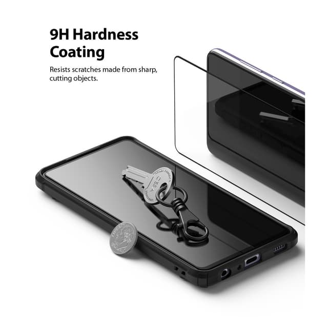 Ringke Compatible with Samsung Galaxy A72 Tempered Glass Screen Protector Invisible Defender Full Coverage Case Friendly Screen Guard for Galaxy A72 5G / 4G - Black - Black