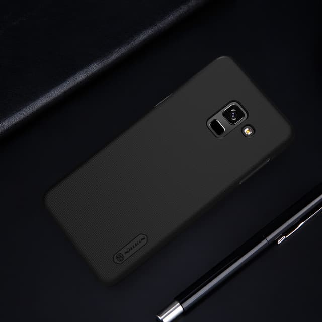 Nillkin Cover Compatible with Samsung Galaxy A8 Plus (2018) Case Super Frosted Shield Hard Phone Cover [ Slim Fit ] [ Designed Case for Galaxy A8 Plus (2018) ] - Black - Black