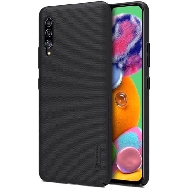 Nillkin Galaxy A90 5G Case Mobile Cover Super Frosted Shield Hard Phone Cover with Stand [ Slim Fit ] [ Designed Case for Samsung Galaxy A90 5G ] - Black - Black