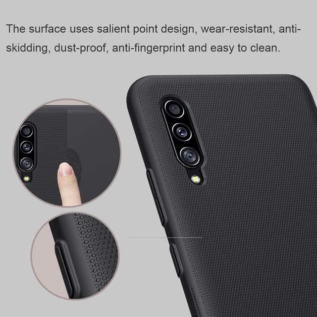 Nillkin Galaxy A90 5G Case Mobile Cover Super Frosted Shield Hard Phone Cover with Stand [ Slim Fit ] [ Designed Case for Samsung Galaxy A90 5G ] - Black - Black