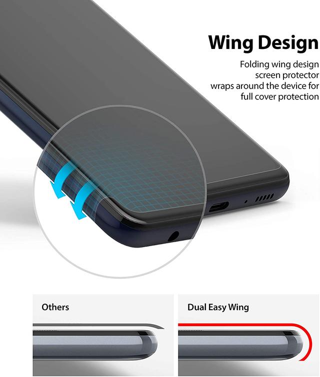 Ringke Dual Easy Wing Samsung Galaxy M31S Screen Protector Full Coverage (Pack of 2) Dual Easy Film Case Friendly Protective Film [ Designed Screen Guard For Galaxy M31S ] - Clear - SW1hZ2U6MTI4ODMx