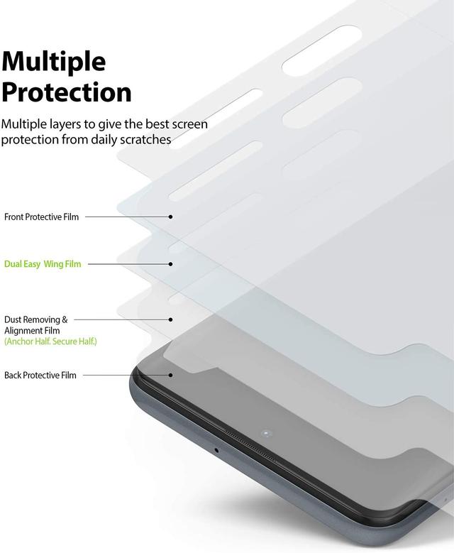 Ringke Dual Easy Wing Samsung Galaxy M31S Screen Protector Full Coverage (Pack of 2) Dual Easy Film Case Friendly Protective Film [ Designed Screen Guard For Galaxy M31S ] - Clear - SW1hZ2U6MTI4ODMz