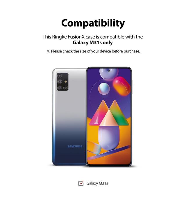 كفر حماية للموبايل Ringke Compatible with Samsung Galaxy M31S  - Camo Black - SW1hZ2U6MTI3NTU4