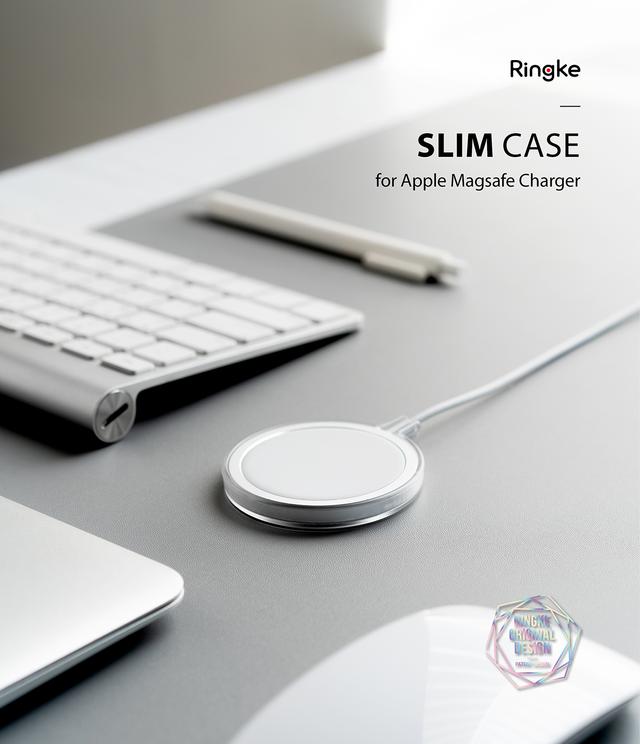 Ringke Slim Transparent Frosted Case Compatible with MagSafe Charger Wireless Charging Pad - Matte Clear - Matte Clear - SW1hZ2U6MTI5MDkx