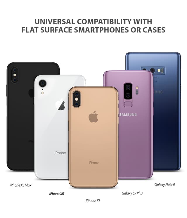 Ringke Prism Ring (Multi-Angle), Finger Ring Phone Holder Stand Attachable Full 360 Adjustable Rotation Grip Universal Smartphone Loop Kickstand for iPhone, For Galaxy Phone -[1 Clear 1 Smoke Black] - Clear, Smoke Black