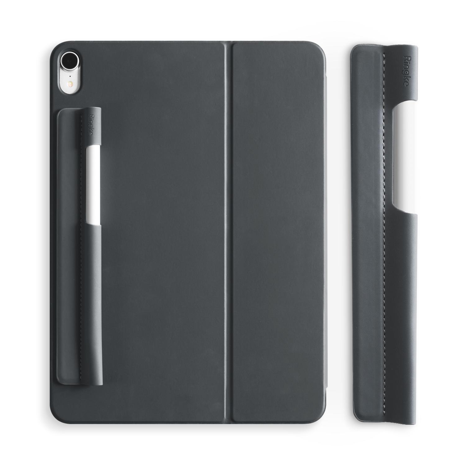 Ringke Pen Sleeve [Charcoal Gray] Compatible with Apple Pencil (1st and 2nd Gen) Holder 3M Adhesive Sticker Pocket Case for iPad Pro 12.9/11/10.5/9.7 & iPad/iPad Air Stylus - Grey