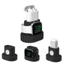 O Ozone Charging Stand Dock Station Holder with Charging Hole Compatible for Airpods / Compatible for Airpods Pro, Dock for Apple Watch Series 5 / Series 4 / Series 3 Soft Silicone Stand - Black - Black