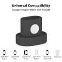 O Ozone Charging Stand Dock Station Holder with Charging Hole Compatible for Airpods / Compatible for Airpods Pro, Dock for Apple Watch Series 5 / Series 4 / Series 3 Soft Silicone Stand - Black - Black