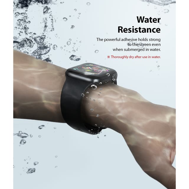 Ringke Easy Flex Screen Protector for Apple Watch 44mm Screen Guard, Antibacterial [Edge-to-Edge Protection] [ Bubble-Free Scratch Protection ] [Designed for Apple Watch 44mm Series 5 / Series 4 ] - Clear
