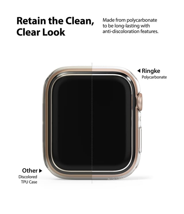 Ringke Slim Case Compatible with Apple Watch 44mm Series 6 / Series 5 / 4 / SE 44mm [2 Pack] PC Cover Durable Snap-On Installation Full Coverage Case - Clear - Clear
