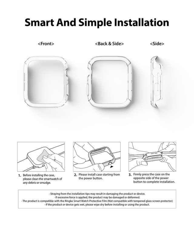 Ringke Slim Case Compatible with Apple Watch 44mm Series 6 / Series 5 / 4 / SE 44mm [2 Pack] PC Cover Durable Snap-On Installation Full Coverage Case - Clear - Clear