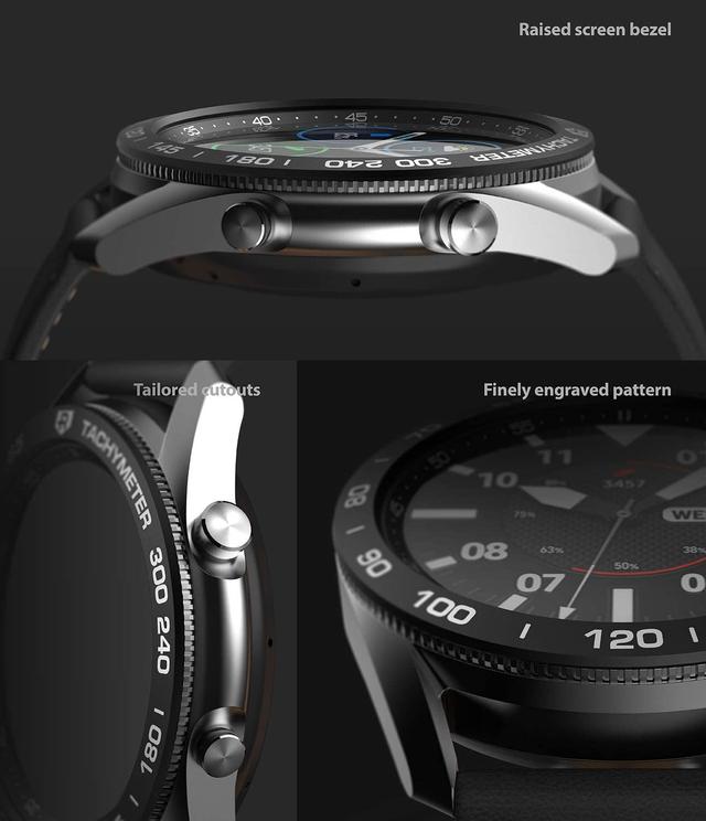 اطار حماية للساعة  Ringke  - Bezel Styling for Galaxy Watch 3 45mm Black - SW1hZ2U6MTMzMTY1