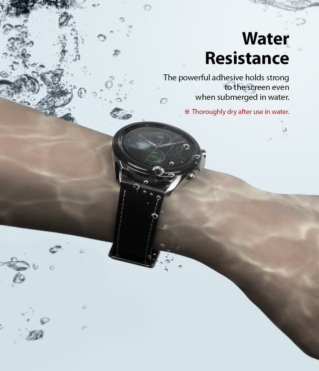 Ringke Easy Flex Screen Protector for Samsung Galaxy Watch Active 3 45mm Screen Guard, Antibacterial [Edge-to-Edge Protection][ Bubble-Free Scratch Protection ][Designed for Galaxy Watch Active 3 ] - Clear