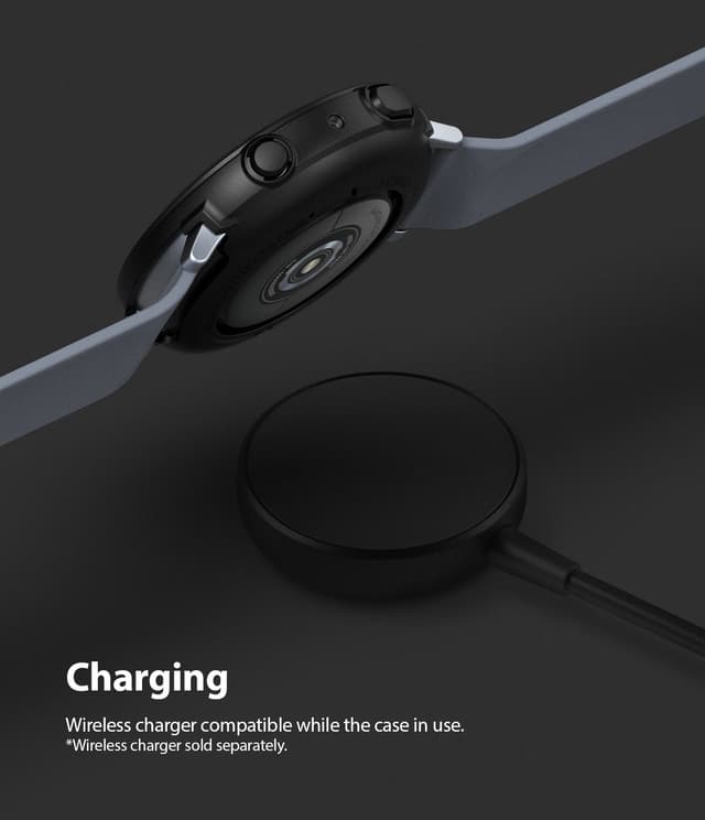 Ringke Air Sport Series Galaxy Watch Active 2 Case Lightweight Slim Cover [ PowerShare Compatible ] [ Designed Case for Galaxy Watch Active 2 44mm ] - Black - Black