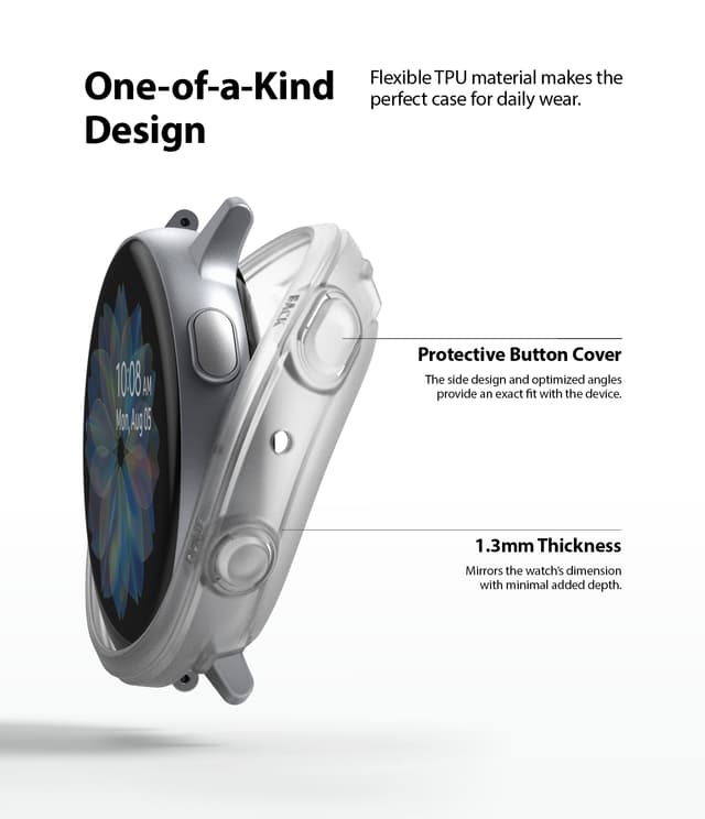 Ringke Air Sport Series Galaxy Watch Active 2 Case Lightweight Slim Cover [ PowerShare Compatible ] [ Designed Case for Galaxy Watch Active 2 44mm ] - Matte Clear - Matte Clear