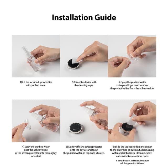 Ringke Easy Flex Screen Protector for Samsung Galaxy Watch Active 2 Screen Guard, Antibacterial [Edge-to-Edge Protection] [ Bubble-Free Scratch Protection ] [Designed for Galaxy Watch Active 2 ] - Clear