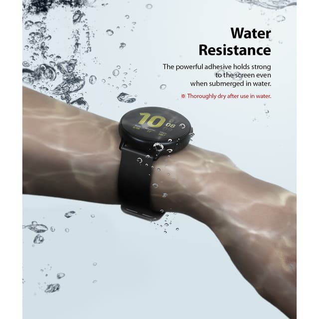 Ringke Easy Flex Screen Protector for Samsung Galaxy Watch Active 2 Screen Guard, Antibacterial [Edge-to-Edge Protection] [ Bubble-Free Scratch Protection ] [Designed for Galaxy Watch Active 2 ] - Clear