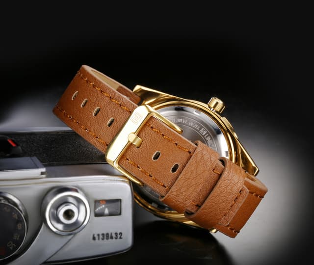 ساعة اليد الرجالية المضادة للماء 9118 Analog leather Men's Waterproof Sport Watch - Naviforce